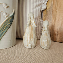 Load image into Gallery viewer, Cream & Beige Ribbed Standing Rabbit