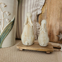 Load image into Gallery viewer, Cream & Beige Ribbed Standing Rabbit