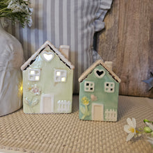 Load image into Gallery viewer, Green LED House Ornament
