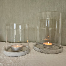 Load image into Gallery viewer, Athena Grey Stone Hurricane Lantern