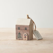 Load image into Gallery viewer, Chunky Wooden Christmas House Tree Decoration