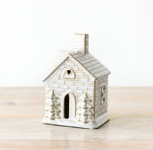 Load image into Gallery viewer, Neutral Ceramic Glazed LED Christmas House