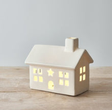 Load image into Gallery viewer, White Glazed LED Ceramic Christmas House