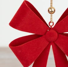 Load image into Gallery viewer, Red Velvet Bow Tree Hanger