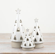 Load image into Gallery viewer, White Glazed LED Christmas Tree Ornament