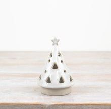 Load image into Gallery viewer, White Glazed LED Christmas Tree Ornament