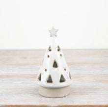 Load image into Gallery viewer, White Glazed LED Christmas Tree Ornament