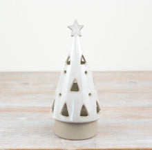 Load image into Gallery viewer, White Glazed LED Christmas Tree Ornament