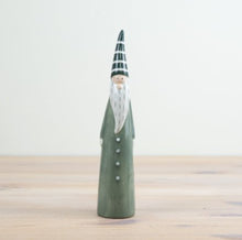 Load image into Gallery viewer, Green Ceramic Santa Ornament