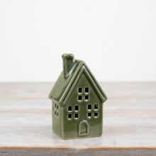 Load image into Gallery viewer, Green Ceramic LED House Ornament