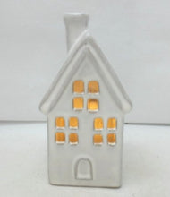 Load image into Gallery viewer, White Ceramic LED House Ornament