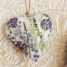 Load image into Gallery viewer, Lavender Floral Hanging Heart