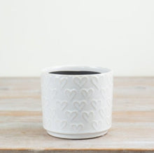 Load image into Gallery viewer, White Heart Plant Pot