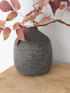 Brown Stoneware Vase