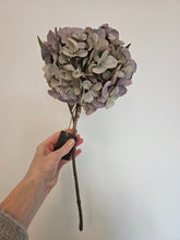 Load image into Gallery viewer, Blue/Green Hydrangea Faux Stem
