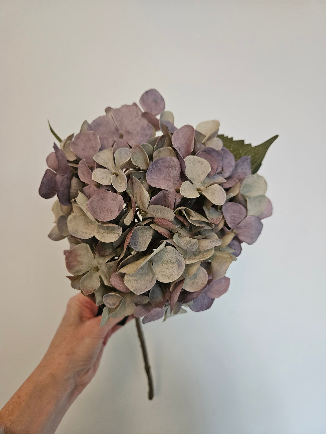 Blue/Green Hydrangea Faux Stem