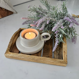 White Ceramic Polperro Tealight Holder