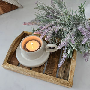 White Ceramic Polperro Tealight Holder