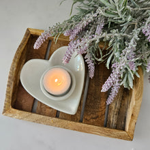 Load image into Gallery viewer, White Ceramic Heart Tealight Holder
