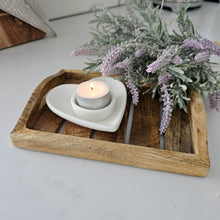 Load image into Gallery viewer, White Ceramic Heart Tealight Holder
