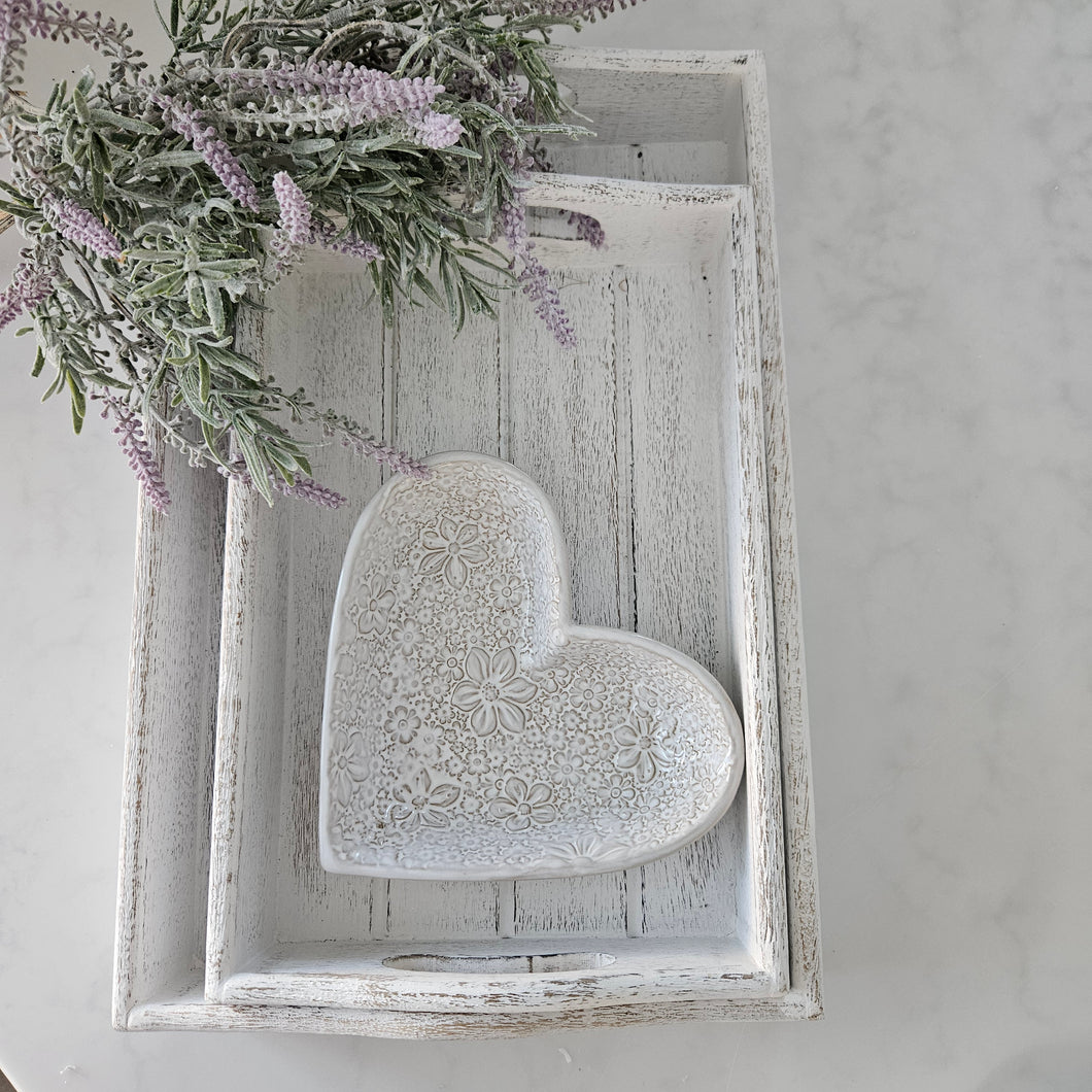 Ditsy Floral Heart Trinket Dish