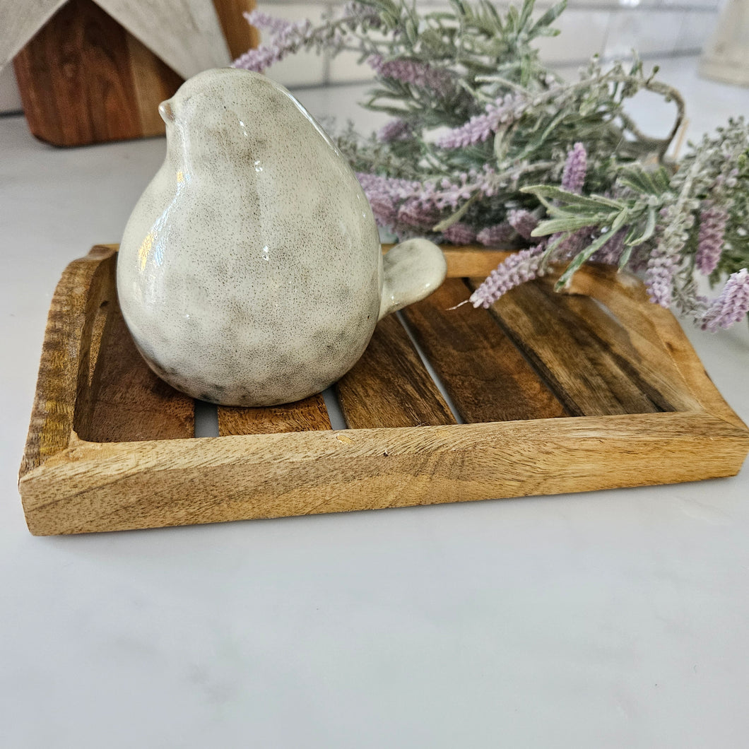 Cream Bird Ornament