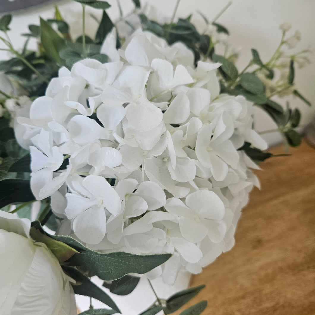 Hydrangea White Faux Stem
