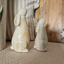 Load image into Gallery viewer, Cream &amp; Beige Ribbed Standing Rabbit

