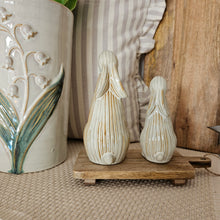 Load image into Gallery viewer, Cream &amp; Beige Ribbed Standing Rabbit

