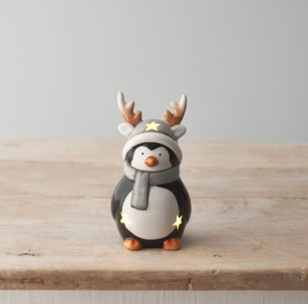 Percival Penguin Ceramic LED Christmas Ornament