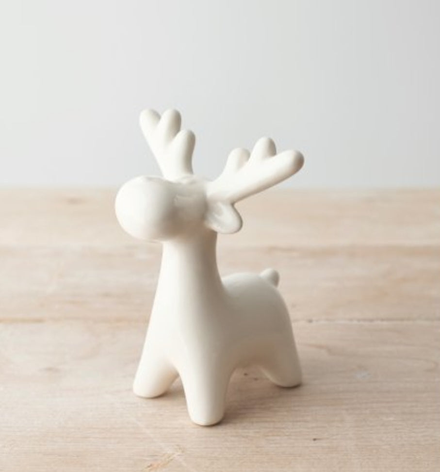 White Ceramic Christmas Reindeer