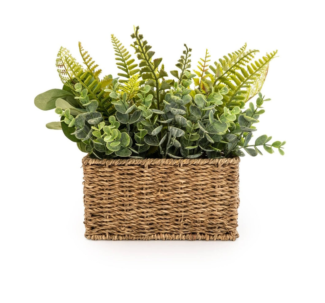 Green Fern Seagrass Basket