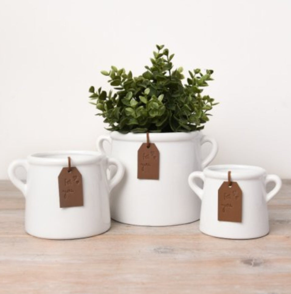 White Short Pot