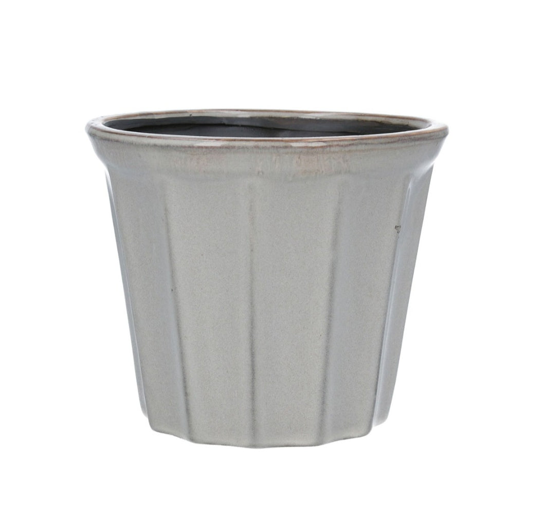 Grey Ribbed Pot Cover