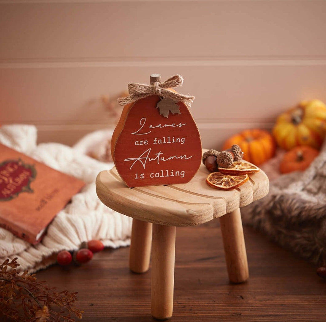 Orange Pumpkin Block Leaves are Falling, Autumn is Calling