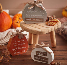 Load image into Gallery viewer, Orange Pumpkin Block Leaves are Falling, Autumn is Calling
