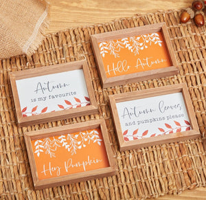 Wooden Autumn Framed Signs