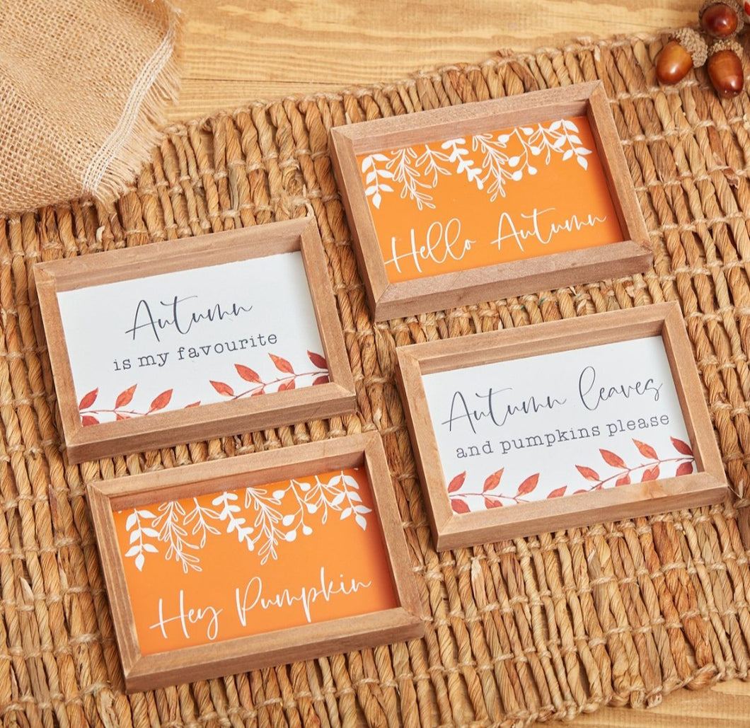 Wooden Autumn Framed Signs