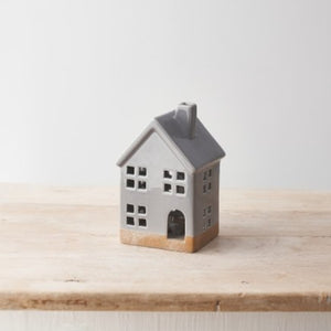 Grey Ceramic LED House 15cm