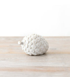 Ceramic White Glazed Pinecone