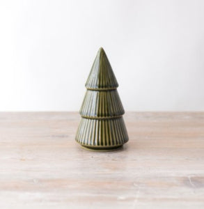 Green Glazed Ribbed Tree