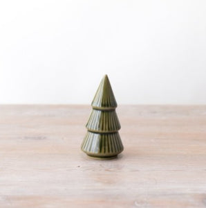 Green Glazed Ribbed Tree