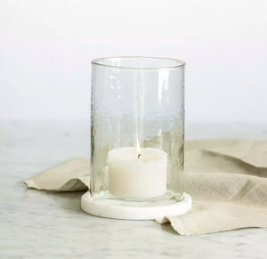 Hammered Glass Hurricane Lantern