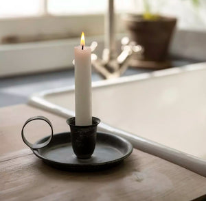 Grey Metal Candle Holder