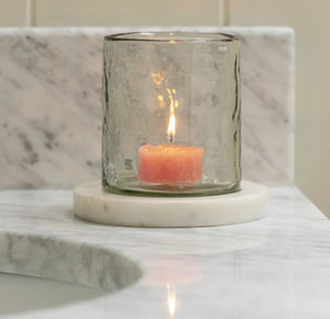 Hammered Glass Hurricane Lantern