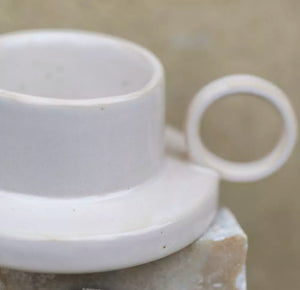 White Ceramic Polperro Tealight Holder