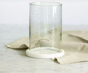 Hammered Glass Hurricane Lantern