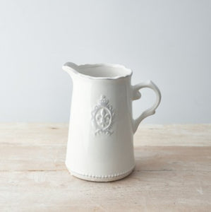 White Fleur De Lis Jug