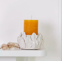 Load image into Gallery viewer, White Artichoke Pillar Candle Holder
