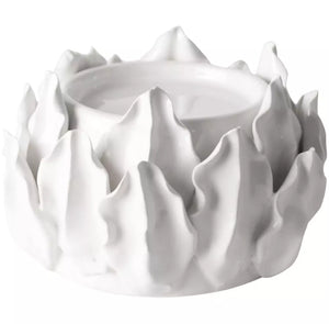 White Artichoke Pillar Candle Holder